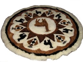 Alpakaandmore Original Peruvian Alpaca Fur Rug Round Different Sizes (170 cm/... - £262.73 GBP