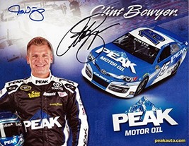 2X AUTOGRAPHED 2014 Clint Bowyer &amp; Michael Waltrip #15 Peak Motor Oil Racing ... - £71.90 GBP