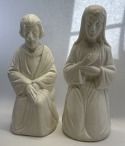 Vintage Beco White Table Top Blow Mold Nativity Light Up Mary &amp; Joseph. SEE DESC - $37.39