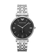 EMPORIO ARMANI AR1676 MENS BLACK &amp; STAINLESS STEEL WATCH - £109.84 GBP