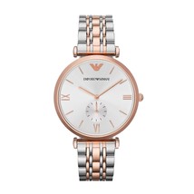 EMPORIO ARMANI AR1677 MENS ROSE GOLD &amp; STEEL WATCH - £134.51 GBP