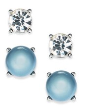 allbrand365 designer Women Silver Tone Imitation Pearl 2 Piece Set Stud Earrings - $21.41