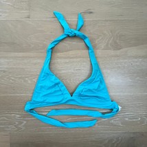 Athleta Shirrendipity Halter Bikini Top Shirred Wireless Turquoise Small - $19.34