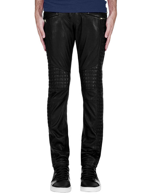 Leather Biker Pants Black  Colour Mono ectric, Men Wasit Belted Pants,