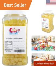 Classic Sanded Lemon Drops 6 Lb Candy Jar - Perfect for Sweet-Sour Cravings - $49.40
