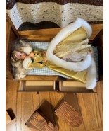 Vtg OOAK Barbie sz Wood Kitchen Bedroom Furniture set lot Bed  Drawers t... - £142.22 GBP