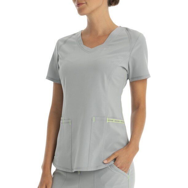 Scrubstar Women's Active Stretch Fabric V-Neck Scrub Top Ash Grey XS/XCH Item image 4