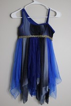 Curtain Call Costume Dance Halloween Costume Sz ASM Blue Black Gray Glitter - $11.88