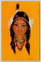 Native American Indian Girl Prairie Flower By Gerda Christtoffersen Postcard L21 - £10.24 GBP