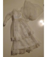 EC Vintage Barbie Wedding Dress &amp; Veil Evening Long Tiered Lace - £14.66 GBP