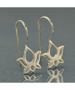 Sterling Silver Ear Hook - Openwork Lotus 22x11mm - $35.48