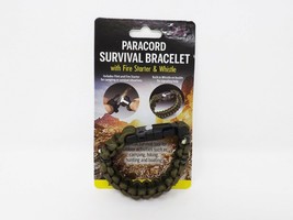 Paracord Survival Bracelet w/ Fire Starter &amp; Whistle - £8.33 GBP