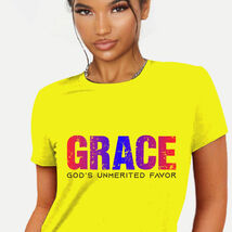 “Grace – God’s Unmerited Favor” (Women's Tee - Yellow XL) - $15.99