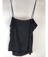 Cami Top Zenobia Womens 3X Sleeveless Beaded Stretch Pullover Black USA VTG - $14.84