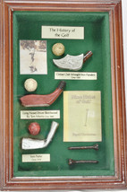 Golf Shadow Box - Golfing history clubs balls pictures - £39.13 GBP