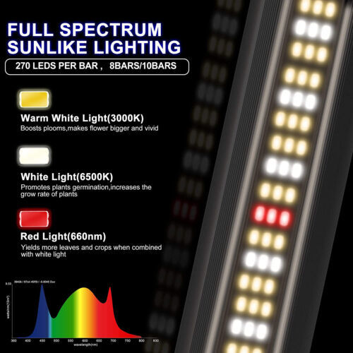 Phlizon 800W BAR8000 Spider Led Grow Plant Lights Full Spectrum for Medical Lamp
