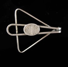 Antique sterling Silver Tie Clip Vintage money clip Engraved GIP initial... - £86.30 GBP