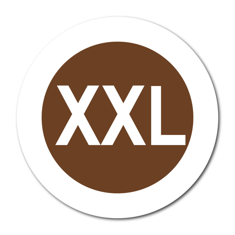 1 Inch Circle, &quot;XXL&quot; 2X Large, Clothing Size Labels, Roll of 100 Stickers - $7.95