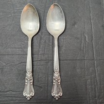 1950&#39;s 2 Silver Plate Wm Rogers Oneida Sectional Valley Rose Teaspoons - £13.83 GBP