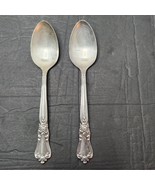 1950&#39;s 2 Silver Plate Wm Rogers Oneida Sectional Valley Rose Teaspoons - £13.82 GBP