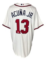 Ronald Acuna Junior Autografato Atlanta Braves Majestic Cool Base Maglia 18 Roy - £271.37 GBP