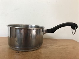 Vintage Farberware Stainless Steel Aluminum Clad 1 Quart Sauce Pot Pan Yonkers - £21.57 GBP