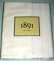Sferra 1891 Samantha Ivory Euro Sham Egypt Cotton Sateen w/Lace Inset Italy New - £55.06 GBP