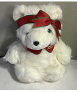 Vintage Dayton Hudson Christmas Miss Ms Santa White Bear Plush with Tag ... - $26.67 CAD