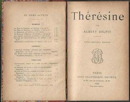 Albert Delpit Theresine Novel French Literature 1888 Fiction Antique Book - £77.66 GBP