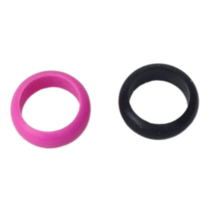 Set of 2 Black and Hot Pink Silicone Wedding Ring Band Size 7.5 2pc - £7.76 GBP