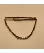 Vintage Swank Gold Tone Tie Clip Bar with Chain Fashion Jewelry KG - $370.65 MXN