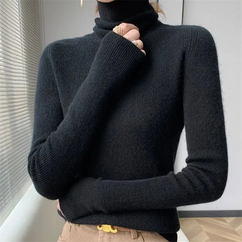 neck Pullover Ladies  For Women Winter Thick Warm Pullovers Tops Long Sleeved So - £94.32 GBP