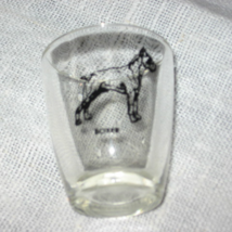 VTG Shot Glass-Boxer-Clear glass Black Graphic-2 oz-Mid Century - $7.00