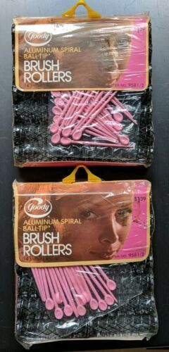 Vintage 1970s Goody Brush Rollers Aluminum Spiral Ball-Tip Curlers 14 Medium U4 - $10.85