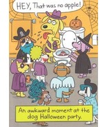 Greeting Halloween Card &quot;Hey, That Was No Apple! An Awkward Moment At th... - $2.99