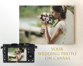 Your Wedding Photo on Canvas Custom Wedding Canvas Art Personalized Wedding Canv - £63.14 GBP