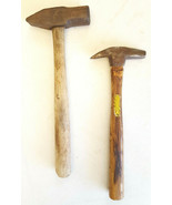 Vintage Pair Peen / Sledge Blacksmith Metalworkers Hammers USA-Wood Handel - $37.39