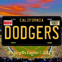 Dodgers Novelty License Plate with Black Background - £15.80 GBP
