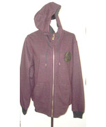 New NWT $248 XL Mens Zip Hoodie Jacket Leather Logo Patch Dark Red True ... - £197.01 GBP