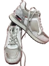 Michael Kors Maddy Trainer Fashion Sneaker Shoes White Silver 5.5 - $23.38