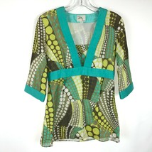 Womens Size 4 Milly of New York Multi Color Retro 60s Mod pattern Tunic Top - £27.40 GBP