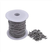 HFS  100PCS Ball Chain #3 Spool Stainless Steel 304 - 100 Ft 3/32&quot; (2.4mm) - £22.02 GBP