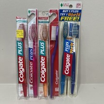 6 SEALED NOS Vintage Colgate Plus Toothbrush Diamond 2 Shaped Full Head ... - $29.02