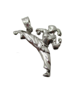 925 Sterling Silver Karate Girl Martial Arts Pendant Sports - £13.53 GBP