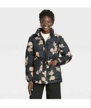Who What Wear Black Floral Puffer Jacket Prairie Paisley - NWT Size M - $22.77