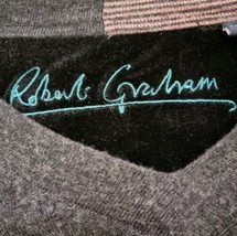 Robert Graham 100% Wool Sweater XXL Mens Gray V-neck - $34.60