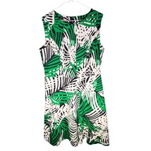 Chadwicks Tropical Leaf Print Fit &amp; Flare Dress – Size 16 - $401.07 MXN