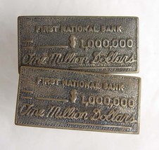 1,000,000 ONE MILLION DOLLARS Cufflinks Vintage First National Bank Gambler groo - £115.90 GBP