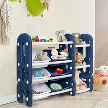 Kids Toy Storage Organizer with Bins and Multi-Layer Shelf for Bedroom Playroom  - £133.34 GBP