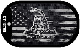Dont Tread On Me Distressed Flag Novelty Metal Dog Tag Necklace - £12.74 GBP